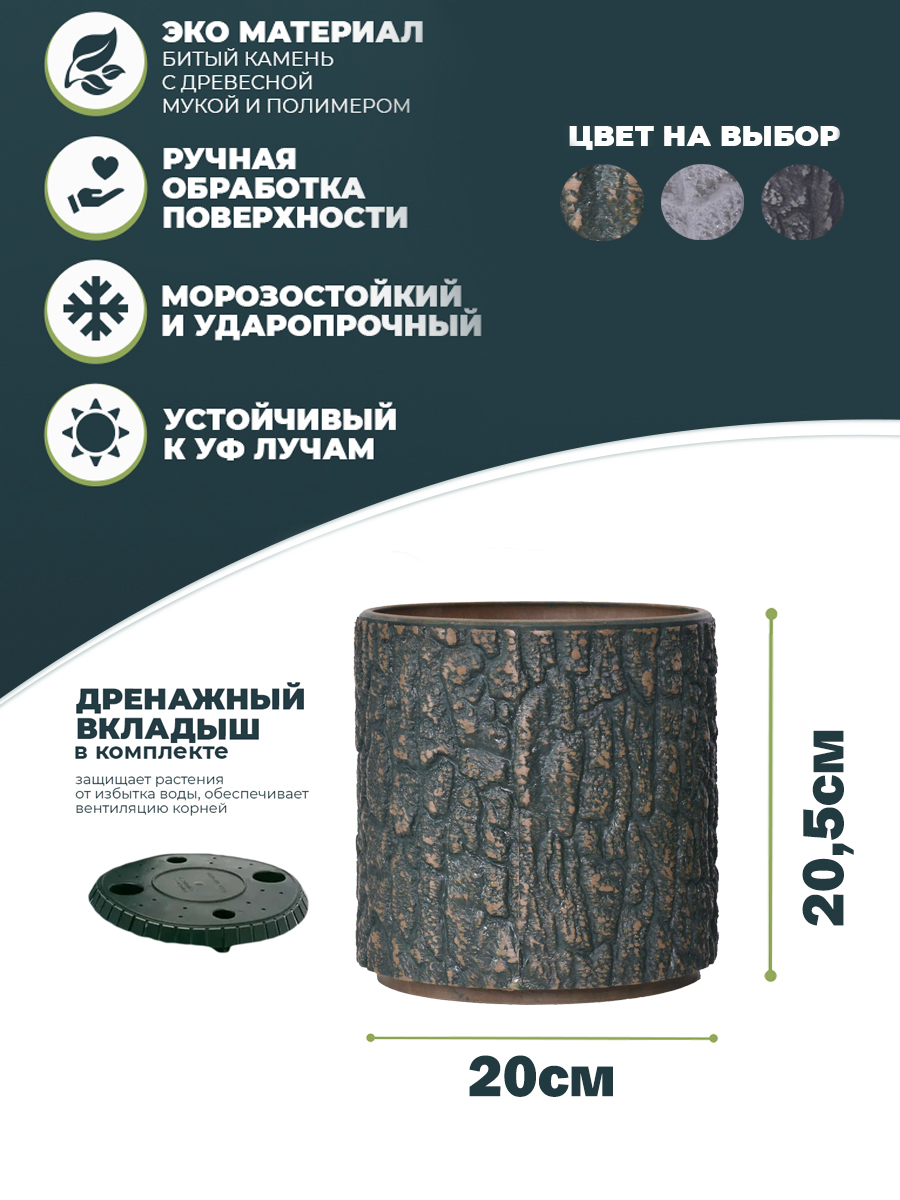 картинка Горшок для растений "Круглый" Y17D20Aсз Интернет-магазин "EraGarden"